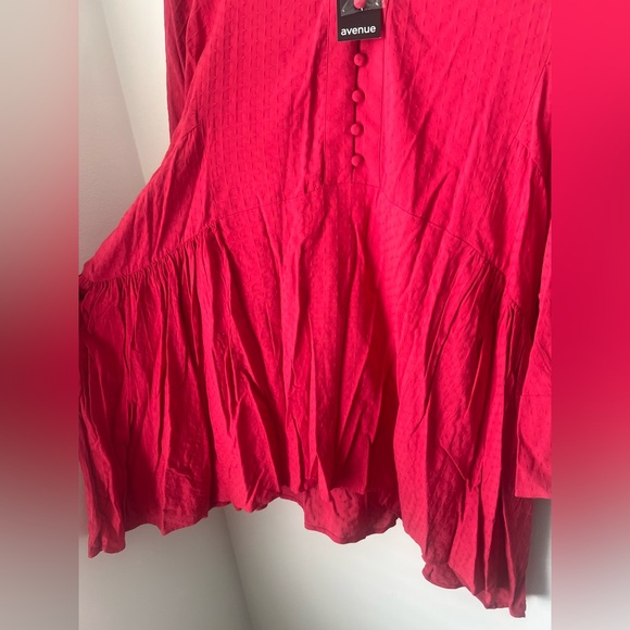 AVENUE Red Tunic Dobby Popover NWT Size 22/24 or 2X - Picture 4 of 16